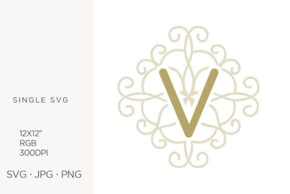 Elevating Brand Identity with the Letter V Swirl Ornamental Monogram: A Digital Asset for Modern Creators