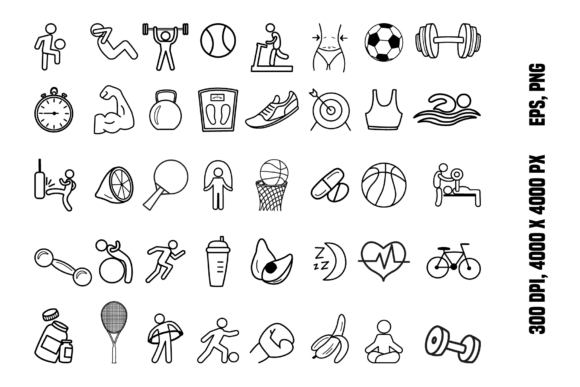 Elevating Digital Interfaces with a Comprehensive Set of 40 Sports Icons