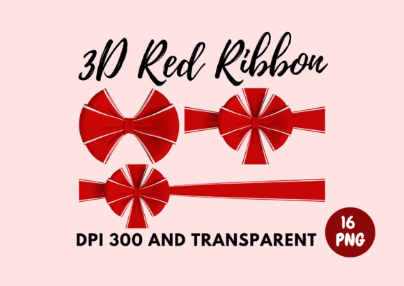 Elevating Visual Design with 3D Render Red Ribbon Assets