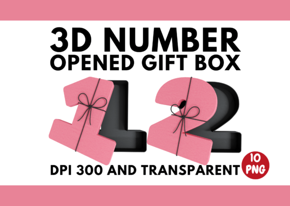Enhancing Digital Design with 3D Render Number Opened Gift Box Assets