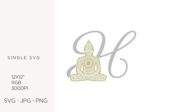 Golden Buddha Monogram Letter H Design