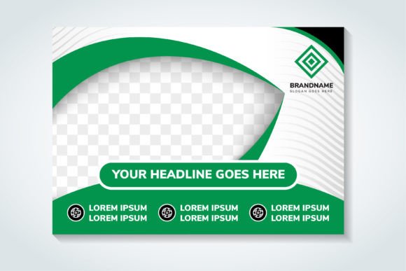 Green Curve Horizontal Banner Design