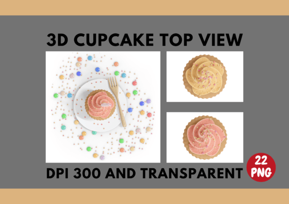 Integrating 3D Render Cupcake Top View Assets into Professional Design Workflows