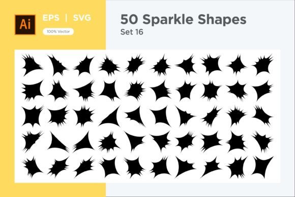 Sparkle Shape Symbol Sign V1-50-16: Elevating Digital Design with Contemporary Vector Aesthetics