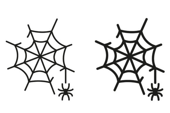 Spiderweb Line and Solid Icons