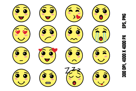 Strategic Visual Communication with the Set of Yellow Charming Human Faces