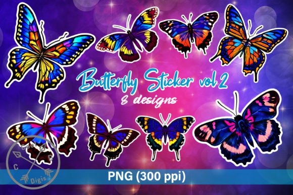 Watercolor Butterfly Sticker Set